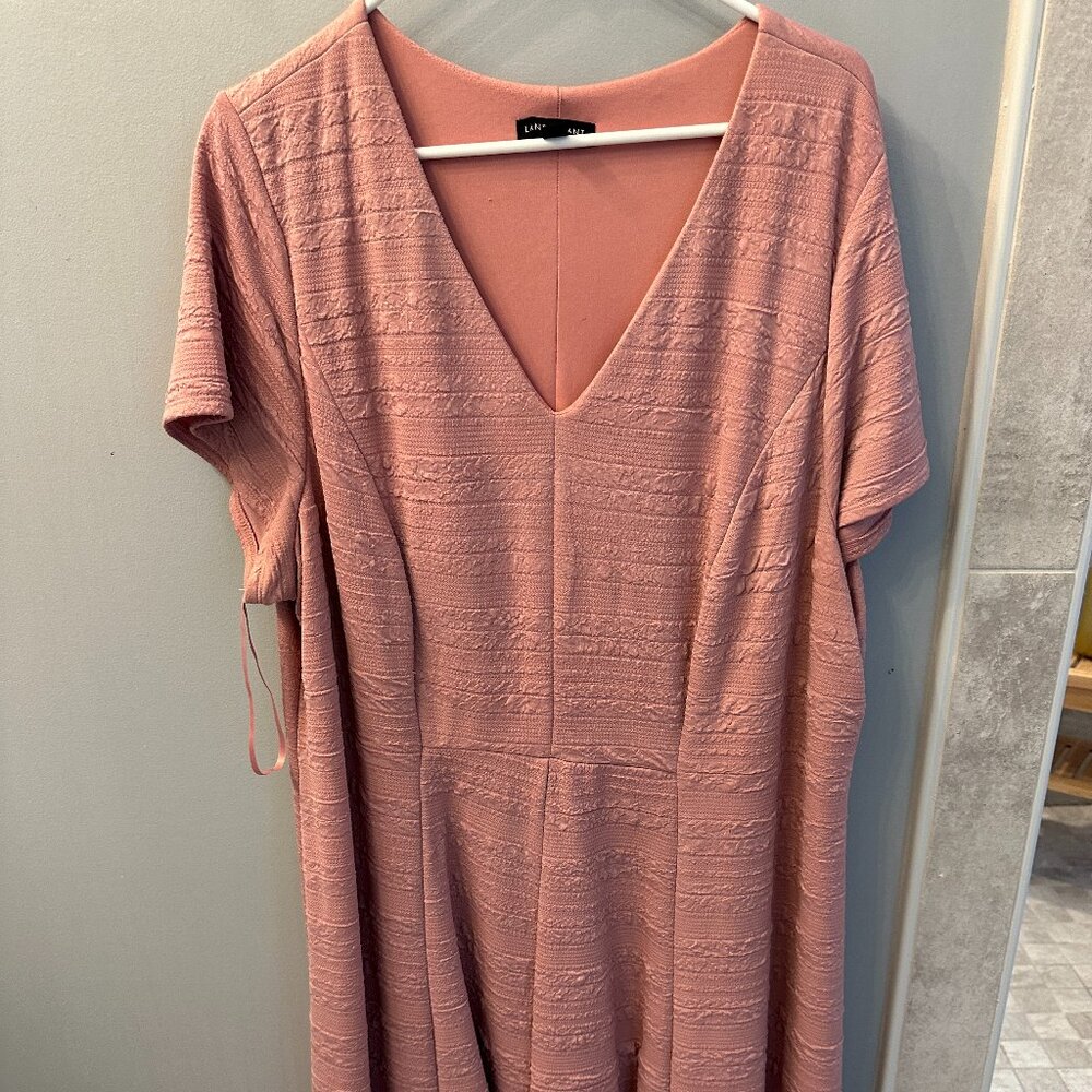 Layne Bryant Pale Pink Vneck Short Sleve Dress 22